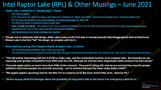 Intel "Raptor Lake" Leak von MLID vom Juni 2021